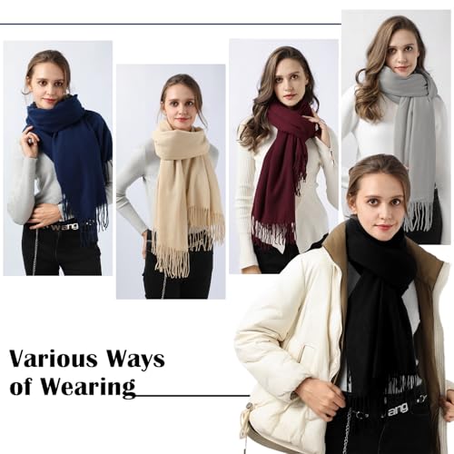Clothirily Womens Winter Scarf, Oversized Long Blanket Plaid Shawl Wrap - color: Grey