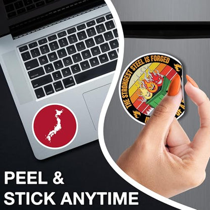 [3PCS] Japan Flag Sticker, Japan Stickers, Sakura Stickers, Clean Red Sun - color: Japan Flag Sticker
