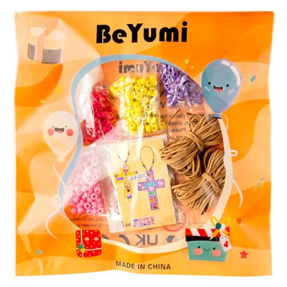 BeYumi Religious Cross Necklace Craft - 28Pcs God is Love Religious Craft Kit DIY Sticker Cross and Beads Necklace Christian Jusus Love Me Decor Woman Party Activities - style: Valentine