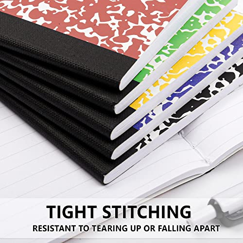 feela 70 Pack Mini Composition Notebook Bulk, Cute Pocket Composition Note Pad, Small Journal Notebooks for Students College School Supplies, 4.5" X 3.25", Narrow Ruled, 5 Marble Covers - color: 70 Pack 5 Solid Colors