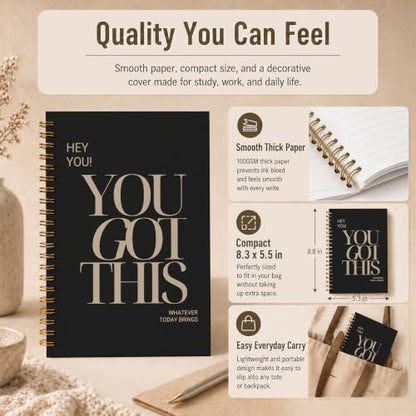 Motivational Spiral Notebook 5.5x8.3 Inch - color: pattern-20