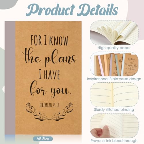Resurhang 30 Sets Christian Gifts Bulk Bible Notebook Religious Pen,Morandi - color: Morandi