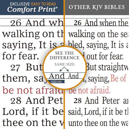 KJV Giant Print End-of-Verse Reference Bible, Brown Leathersoft, Red Letter, Comfort Print