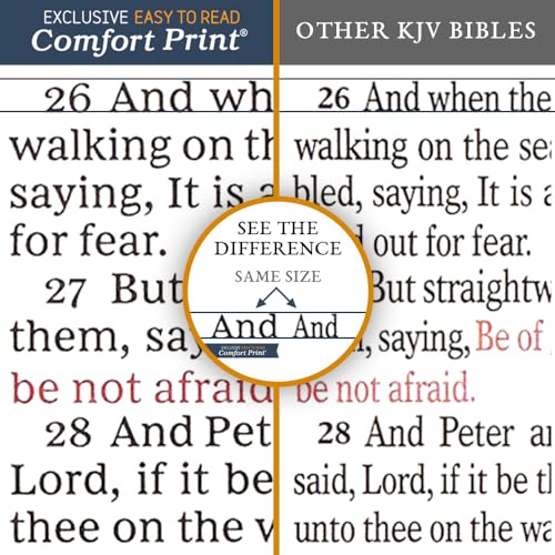 KJV Giant Print End-of-Verse Reference Bible, Brown Leathersoft, Red Letter, Comfort Print