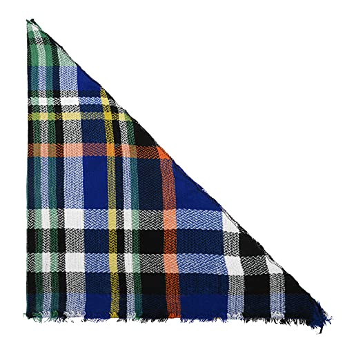 American Trends Scarfs for Women Winter Triangle Scarf Classic Plaid Warm Scarf Soft Scarves Knitted Wrap Shawl - color: Triangle Striped Blue & Black & White