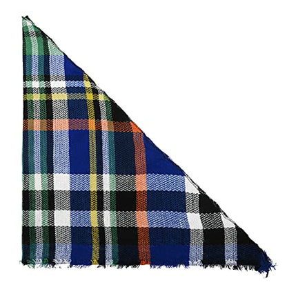 American Trends Scarfs for Women Winter Triangle Scarf Classic Plaid Warm Scarf Soft Scarves Knitted Wrap Shawl - color: Triangle Striped Blue & Black & White
