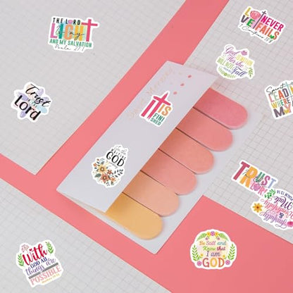 WorldBazaar 100pcs Bible Verse Stickers Bulk Floral Inspirational Jesus