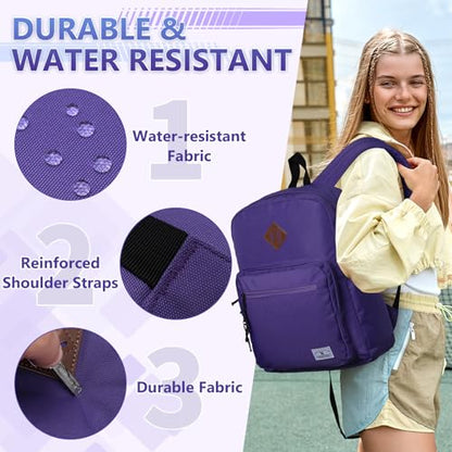 VX VONXURY Kids Backpack for School Travel,16.7 Inch Lightweight Bookbag - color: Purple