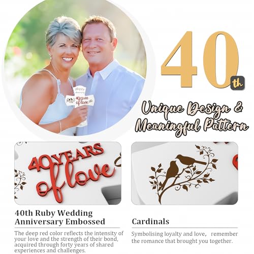 40th Anniversary Wedding Gifts for wife husband, Religious Cross Gifts for women men,40 year Romantic Anniversary Marriage Gift for Her,Him,Couple,Parents,Friends,Wedding Anniversary Decorations - style: 40 years of marriage