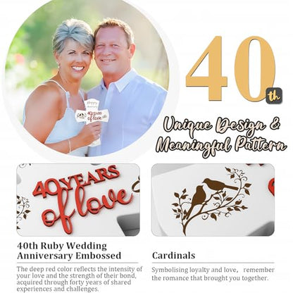 40th Anniversary Wedding Gifts for wife husband, Religious Cross Gifts for women men,40 year Romantic Anniversary Marriage Gift for Her,Him,Couple,Parents,Friends,Wedding Anniversary Decorations - style: 40 years of marriage