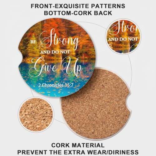 Bible Verse Car Coasters for Cup Holders 2 Pack Cup Holder Coasters - color: Scripture