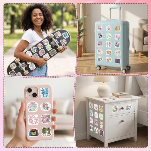 50 Pcs 67 Stickers for Water Bottle 67 Stickers for Laptop Journal - style: 67