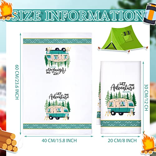 Boyiee Set of 6 Camping Kitchen Towels White Absorbent Dishcloth Gifts - color: Camping
