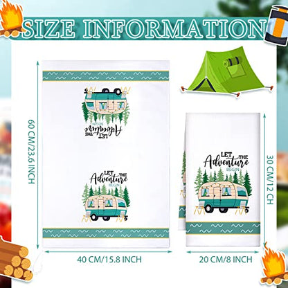 Boyiee Set of 6 Camping Kitchen Towels White Absorbent Dishcloth Gifts - color: Camping