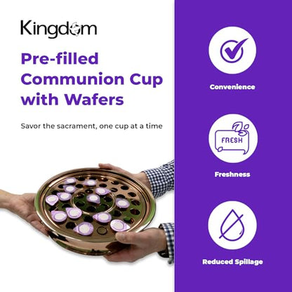 Kingdom Prefilled Communion Cups with Wafers - 30 Count (Pack of 2) - size: 30 Count (Red Juice) (Pack of 2)