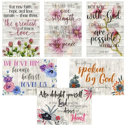 BEST PAPER GREETINGS Inspirational Cards with Envelopes - 180 Pack, 4 x 6 in, 6 Floral Designs - Christian Greeting Cards with Scripture Encouragement & Bible Verse Notes - size: 180-pack