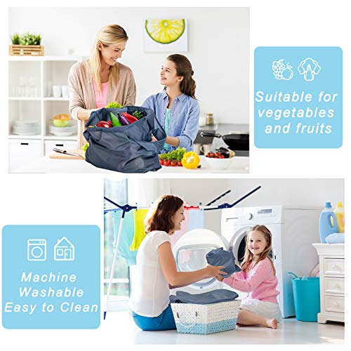 Large Reusable Bags Shopping Washable Foldable 6 Pack Grocery Bags Heavy Duty Lightweight Folding Gift Tote Bags Durable Polyester Gray - color: Gray
