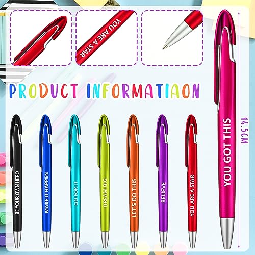 Lincia 100 Pcs Positive Theme Ballpoint Pens Bulk, Medium Point, Black Ink - style: Positive Theme