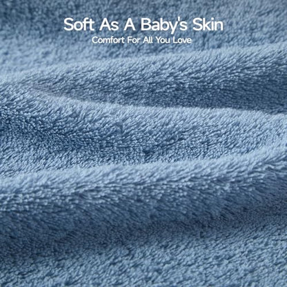 REDKISS Blue Hand Towels, Soft & Absorbent 100% Cotton for Bathroom, Kitchen & Guest Use, 14" x 31", 2-Pack - color: Blue