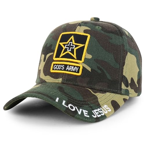 Trendy Apparel Shop Only Jesus Praying Hand Embroidered Christian Ball Cap - color: Camo 2