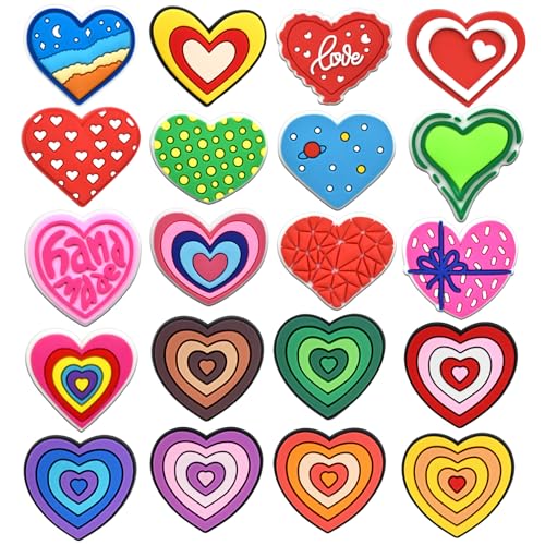 Cute Pins Bulk, Funny Lapel Badge Pins Rubber Brooch Pins for Backpacks, Hats, Bags - style: Heart-20PCS