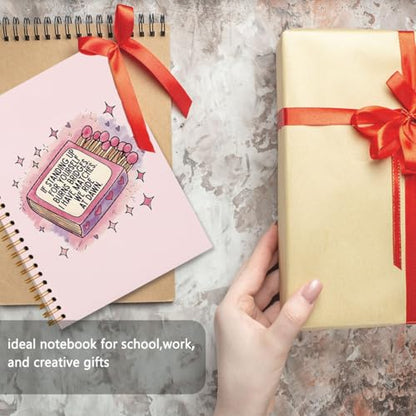 XHUM Pink Journal Notebooks, Motivational Inspirational Notebook Journal, Journaling Notebooks for Women Work School Supplies, Inspirational Gifts for Women, Mental Health Spiral Notebook 5.5x8.3 - color: Matchbox