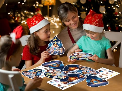 FaCraft Make a Nativity Scene Stickers - 24pcs Nativity Crafts for Kids - color: B-24PCS