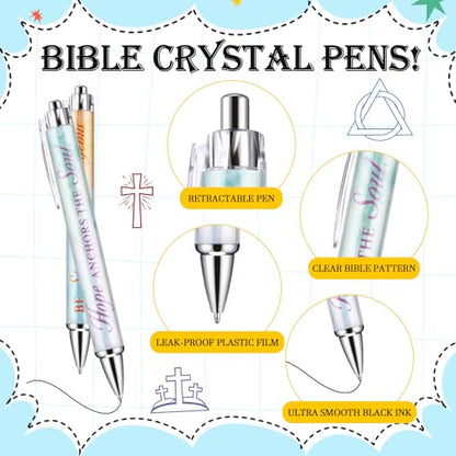 30 Sets Christian Bible Verse Pens Gifts Bulk Pens Bookmarks Religious Favors Prayers Christian Women Gifts Bulk Church Items Scripture Black Ink Ballpoint Stylus Pen(Classic Style) - style: Classic Style