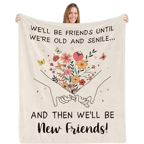 Best Friend Birthday Gifts for Women, Bestie Throw Blanket 50"X60" - color: Flowerfriends