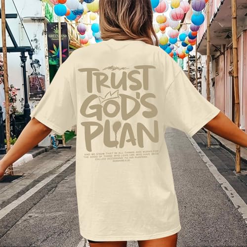 Christian Shirts for Women God Faith Shirt Jesus Oversized Religious Tees Bible Verse Tee Graphic Inspirational Tops - color: Apricot, size: Small