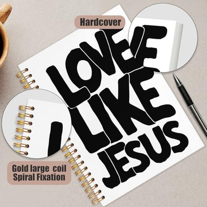Jesus Christian Notebook, Love Like Jesus Bible Journal, Watercolor Religious Spiral Notebook Journal for Note Taking, Christian Faith Based Gifts, 5.5x8.3 Inch - color: Jesus Christian