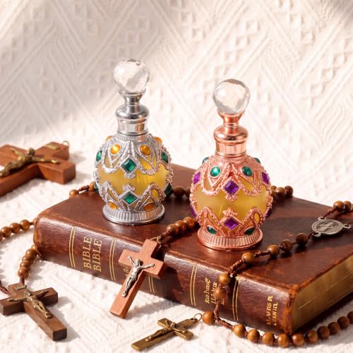 Mifoci 2 Pcs Anointing Oil Bottles for Prayer Holy Oil, Pink,White - color: Pink,White