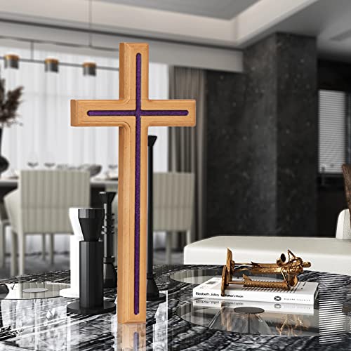ARCHOBAN Cross for Wall, 12 Inch Handmade Catholic Wooden Wall Cross Decor, Giftable - size: 12"L x 5.7"W