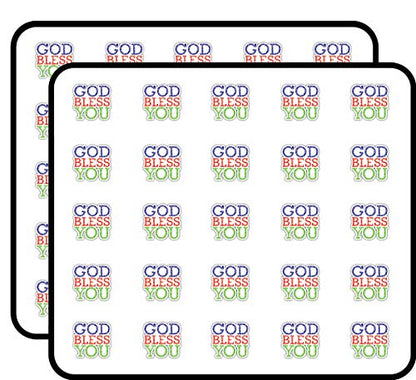 God Bless You Slogan Decorative Scrapbooking Sticker Waterproof Vinyl Stickers for Water Bottle, Laptop & Phone Case – 50 Pack