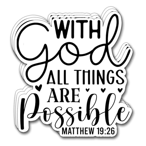 (3Pcs) with God All Things are Possible Sticker Christian Inspirational Decals Decorate Books Laptop Phone Water Bottles Kindles Tumbler Waterproof Vinyl Stickers 2,8 x 3 Inch - color: With God All Things Are Possible