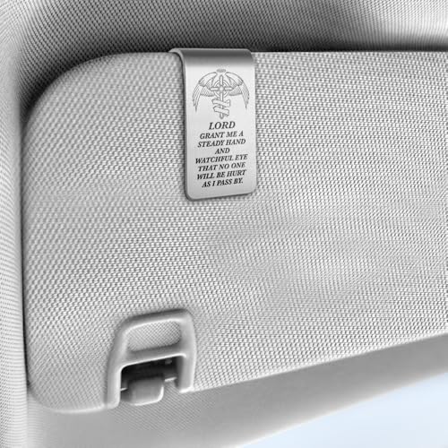 Driver Prayer Car Visor Clip, Guardian Angel Visor Clip for Men - color: Silver80