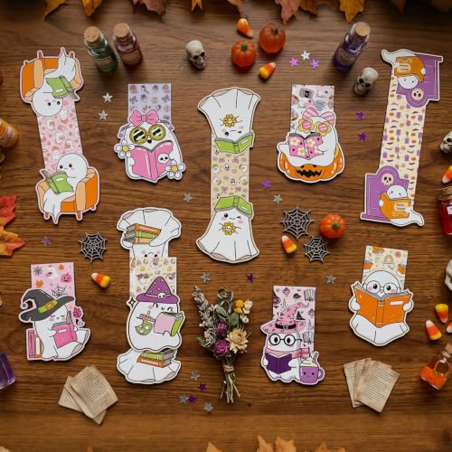 Halloween Magnetic Bookmarks, Cute Ghost Magnet Book Mark for Women - color: Cute Ghost