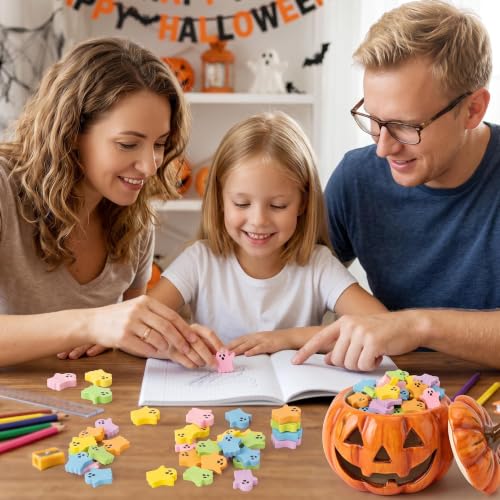 ANGOLIO Halloween Ghost Mini Erasers for Kids Bulk, 60Pcs Party Favors - style: Halloween Ghost