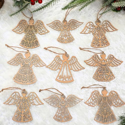 Halloscume 36 Pcs Christmas Wooden Angel Ornaments, Vintage,Classic Style - style: Classic