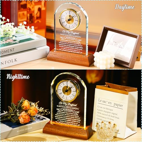 Arikyrist Glass Clock Gifts for Boyfriend on Anniversary Birthday - color: Boyfriend