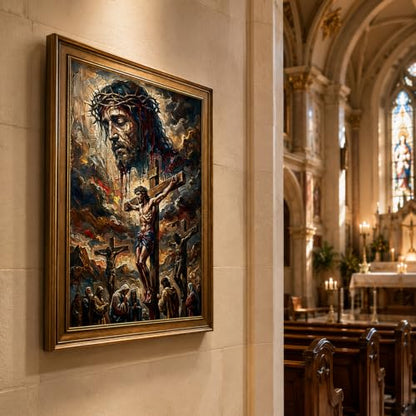 Framed Christian Relief Canvas Wall Painting 12x16 Inches For Living Room - color: Religion - 5, size: 12x16in