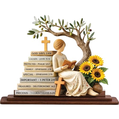 Christian Gifts for Women: Bible Verse Decor, God Says I Am Decorative Sign - color: Colorful