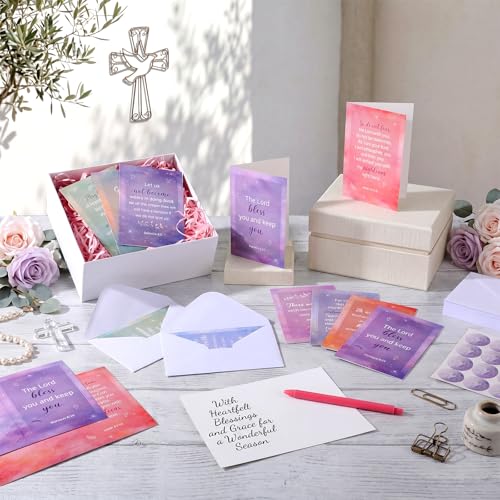 50 Sets Watercolor Christian Greeting Cards Bulk with Envelopes - style: Watercolor