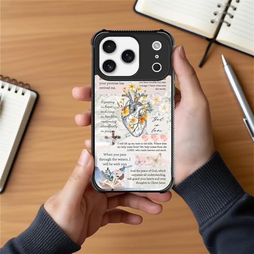 for iPhone 17 Pro/iPhone 18 Pro Case | Compatible with MagSafe | Classic Slim Cover Design | Bible Verses Heart - color: Bible Verses Heart, size: iPhone 17 Pro/iPhone 18 Pro