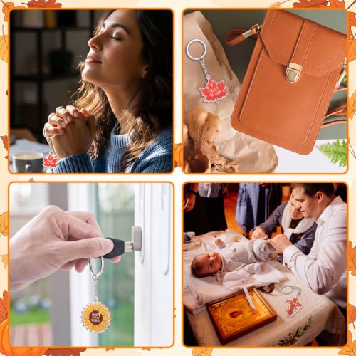 Kigeli 48 Pcs Thanksgiving Christian Keychains Fall Religious Party Favors - style: Thanksgiving