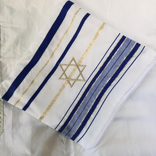 blue men's prayer shawl Christian prayer scarf jewish tzitzit tallit cloth rainbow jerusalem clothes Israel design
