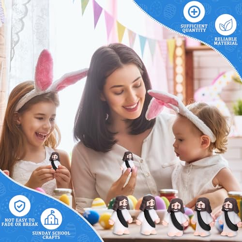 Barydat 100 Pcs Little Jesus Figures, Halloween Prank Props, Black - color: Black