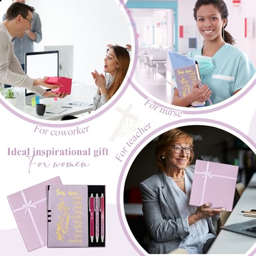 Affrolling 5 Pcs Christian Gifts for Women Church Religious Gifts A6 Bible Leather Notebook Pens with Box Prayer Journal for Men Bible Study Pastor's Wife Godmother Father(Purple) - color: Purple