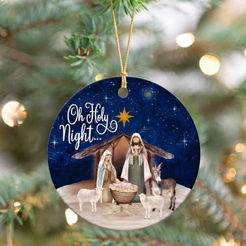 Nativity Ornament 2026 Oh Holy Night Religious Keepsake