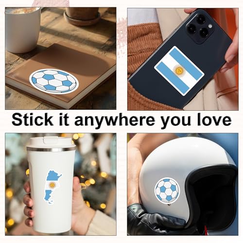 [3PCS] Argentina Sticker Flag, Argentina Bumper Sticker for Car Decor - color: Argentina Flag Sticker